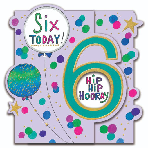 Picture of 6 TODAY BIRTHDAY CARD HIP HIP HOORAY
